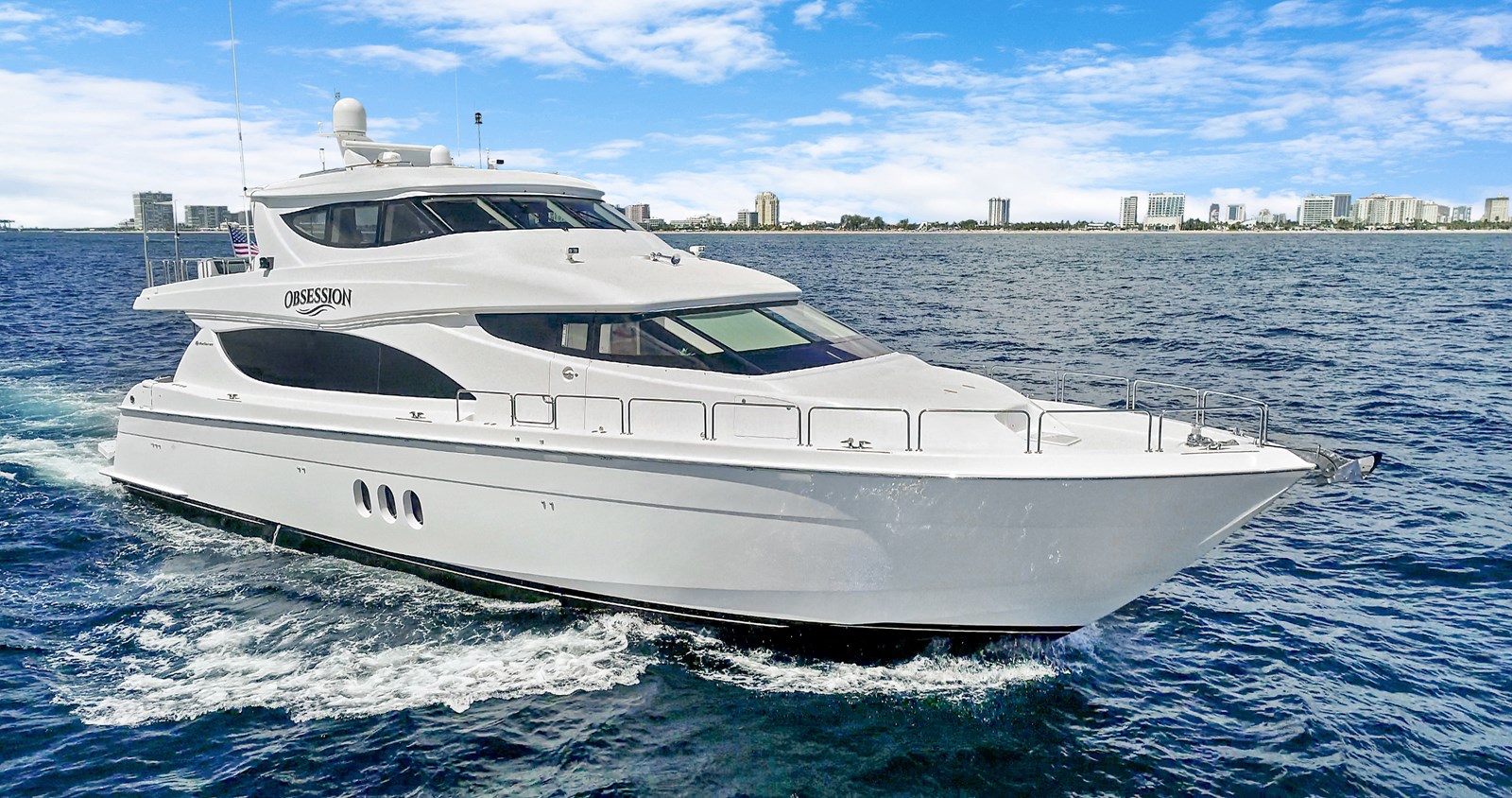 OBSESSION - 2012 HATTERAS 80' Enclosed Bridge Moto